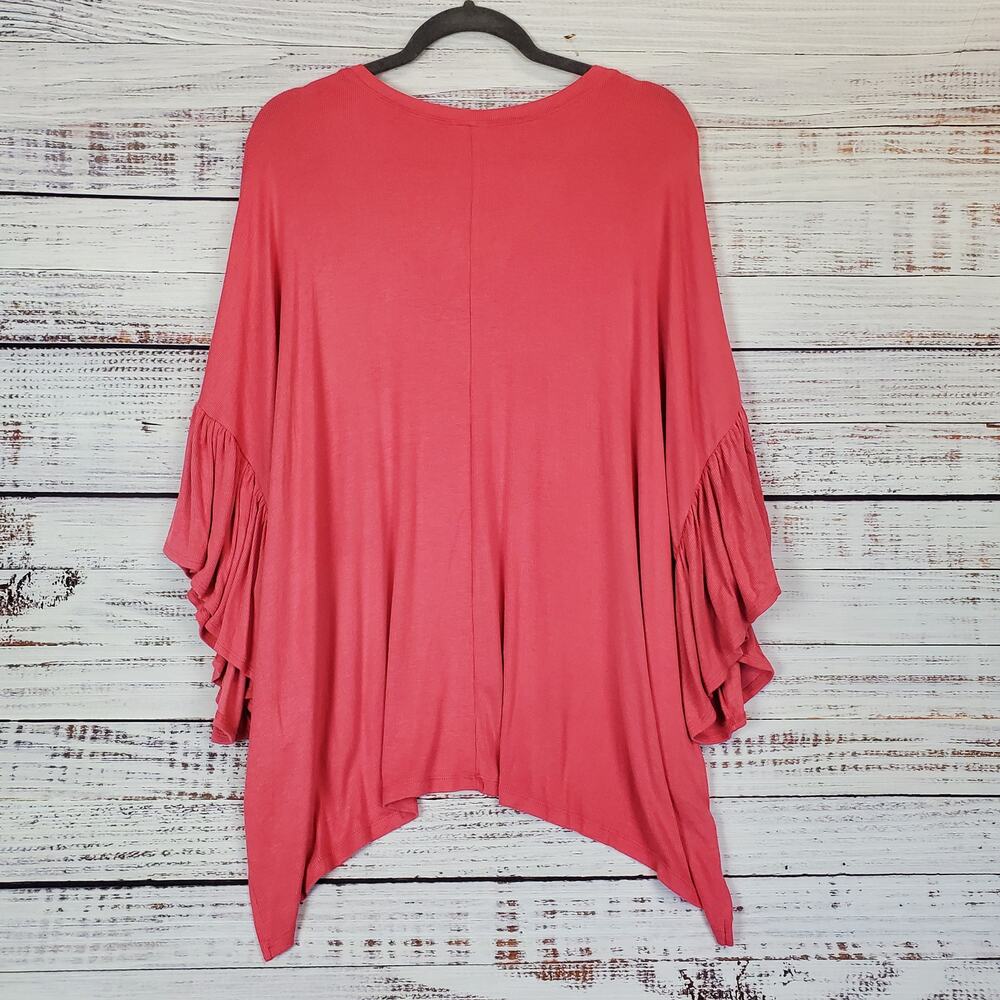 Akemi + Kin Pink Flutter Cape Poncho Top XS/S Whimsy Fairy Asymmetric Tunic Vaca - Picture 3 of 10